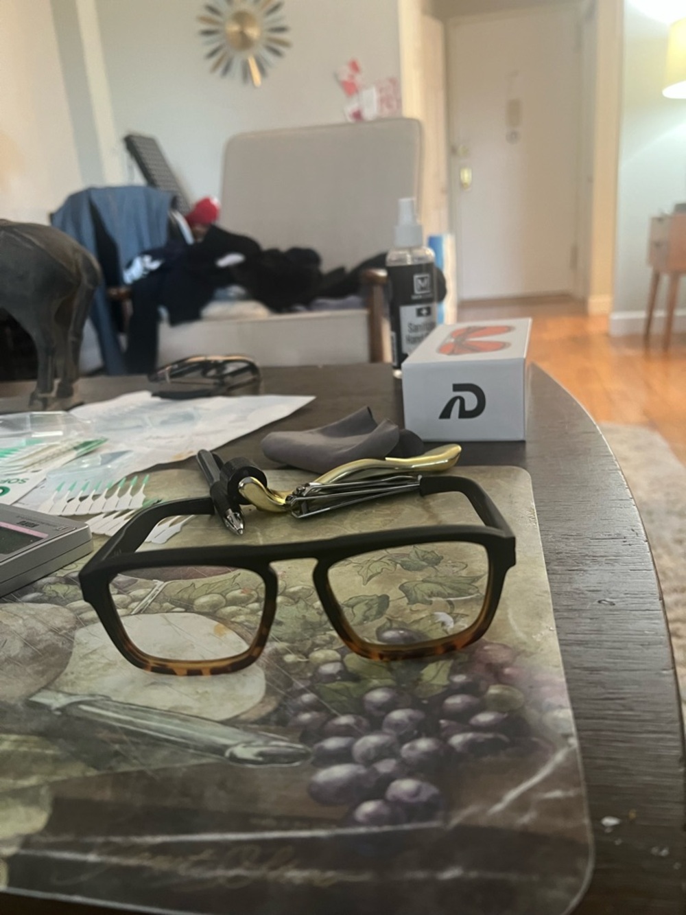 Men's Two-Tone Black and Brown Square Frame Glasses ROKA ESTACIO NEVER WORN